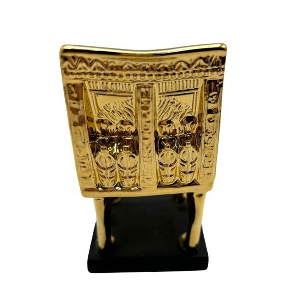 King Tut GOLDEN THRONE Figurine Franklin Mint Treasures of Tutankhamun 1989 - Picture 5 of 11